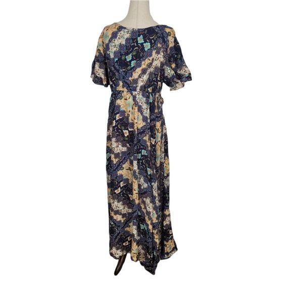 Abel The Label Anthropologie Ghandi Blue Floral Maxi Dress - Picture 4 of 9